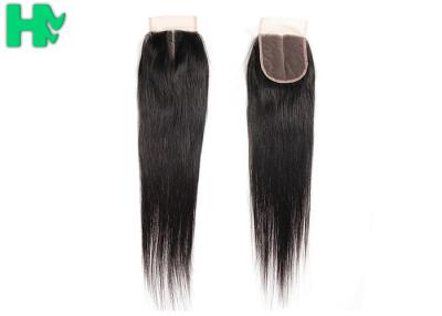 Chine 4*4 libèrent le milieu trois parts de fermeture de cheveux, cheveux droits péruviens avec la fermeture à vendre