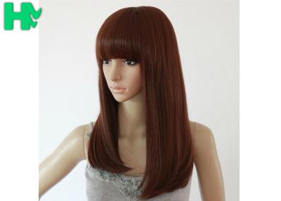 China Glueless Net Headgear Long Straight Synthetic Wigs For Lady / Girl OEM for sale