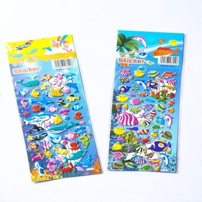 China Dolphin Heart Flag 3D Waterproof Die Cut Ice Cream 40 Puffy Sheet Stickers Patches For Kids Dress Up for sale