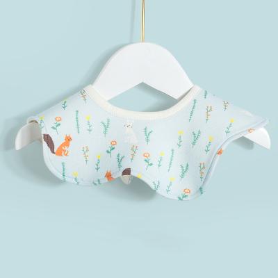 China Muslin Antibacterial Tree Flowers Reversible Girls Newborn Baby Bib for sale