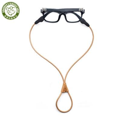 China Prevent Dropping to Prevent Skid Designer Genuine Retro Sunglasses Lanyard Rope Leather Eye Glasses String Holder Eyeglasses Chain for Women Men for sale