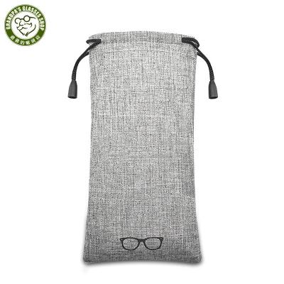 China Latest Big Fashion Portable Wholesale Linen Sunglass Pouch Carry Case Bag Cloth Soft Glass Travel Cheap Eco-friendly Design for sale