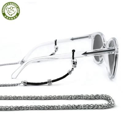 China Charming Retro Stylish Stainless Steel Metal Glasses Lanyard Necklace Hip Hop Link Chains Iced Out Glass Titanium Chain For Sunglasses Men for sale