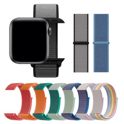 China Realease Replcement Watch Band 85 Colors Breathable Sports Cloth Universal Fast Replacement Nylon Strap Band Buckle For Apple Watch 7 6/5/4/3/2/1 for sale