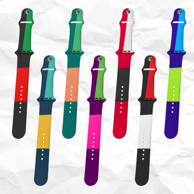 China Silicone Rubber Strap 7 Colors 38/40mm 42/44mm Sports Silicone Strap Smart Watch Band For Apple Watch for sale