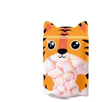 China Customized Disposable Tiger Shaped Design Snack Packing Pouch Sealing Zipper Lock Packaging Bag For Food Candy for sale