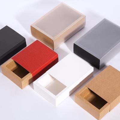 China Recyclable Cardboard Paper Box Soap Packaging Box With Logo Printing Brown Kraft Paper Sleeve Drawer Box for sale