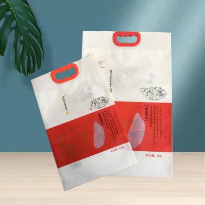 China 2.5KG Moisture Proof 5KG 10KG Large PE Plastic Bags With Handles For Corn Flour Cassava Flour Packaging Bags Custom Made for sale