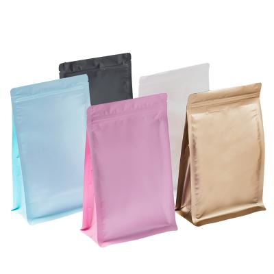 China Moisture Proof Resealable Recycle Flat Bottom Aluminum Foil Plastic Bag With Valve Packaging Aluminum Foil Plastic Bag For Coffee Powder for sale