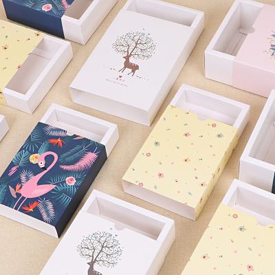 China Recyclable Customized Paper Box Color Print White Paper Cosmetic Box Packing Sliding Drawer Box for sale