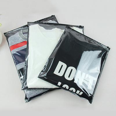 China Custom Disposable PLA + BPAT Clothing Bags Transparent Clothes Zipper Zipper Zipper Lock Plastic Bag Plastic Packaging Zipper Bags T-Shirt Pouch for sale