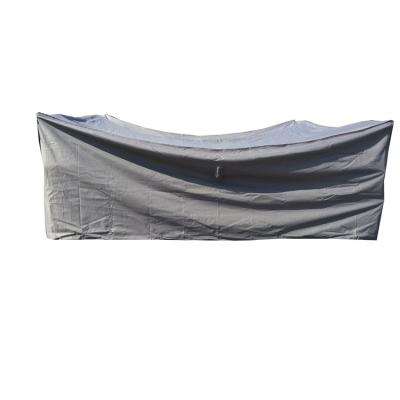 China Beautiful Custom Gray Outdoor Patio Furniture Waterproof Cover 600D Polyester PE Coating Fabric for sale