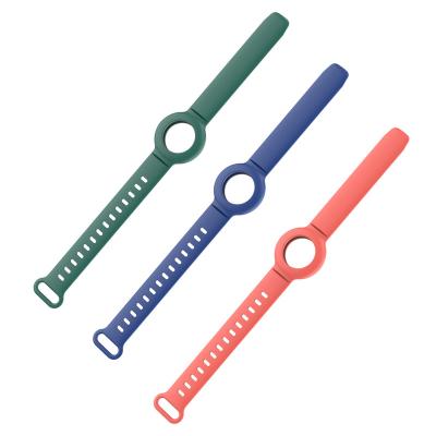 China Anti-Lost Liquid Silicone Anti-Lost Liquid Silicone Kids Anti-Lost Skin-Friendly For Airtag Wrist Cover Band Watch Strap for sale