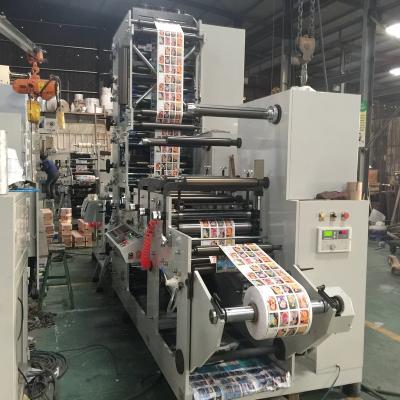 China Paper Printer Eight (8) Color Two Lap Roll To Roll Stack Type Self Adhesive Sticker Label Flexo Printing Machine for sale