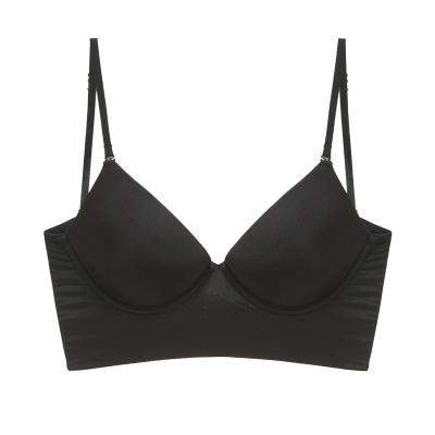 China New Beauty Breathable French Back Sexy Smooth Seamless Bra Big U Soft Wire Bra for sale