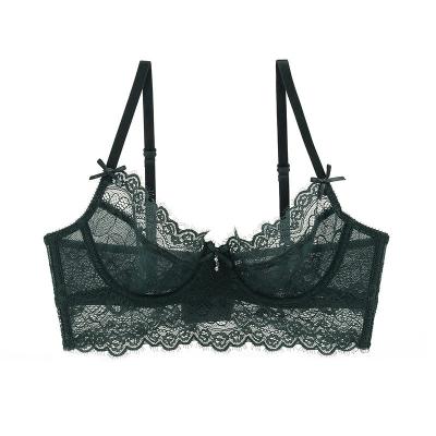 China Breathable Best Quality Lace Ultrathin Sexy Bra For Women Embroidery Flowers Non Padded Comfortable Sexy Bra for sale