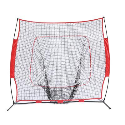 China Steel tube with good powder coated 7' x7 factory wholesale high quality portable baseball throwing hitting net for sale