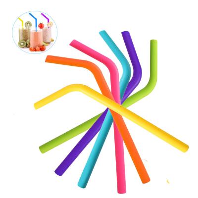 China Dishwasher Safe Stainless Steel BPA Free 10 Inch Drinking Straw Reusable Silicone Straws With Cleaning Brush for sale