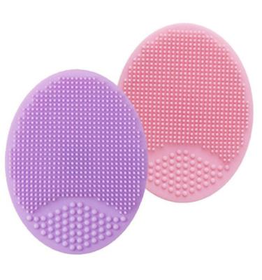 China Amazon Baby Clean Border Shampoo Brush Round Suction Cup Silicone Detergent Scrub Face Brush for sale