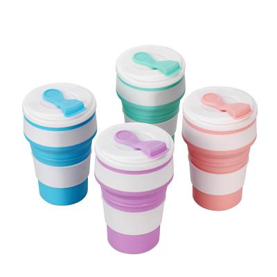 China Sustainable Reusable Travel Mugs Collapsible Silicone Coffee Mugs Custom for sale