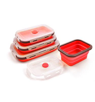 China Sustainable Silica Gel Folding Bowl Sealed Cool-Keeping Box Children And Students Lunch Box Cutlery for sale