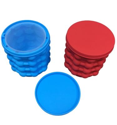 China Sustainable Silicone Magic Ice Bucket Ice Cube Storage Bucket 2 in 1 for sale