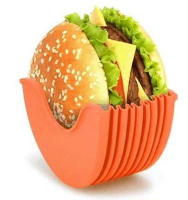 China Sustainable Environmentally Friendly Retractable Adjustable Silicone Burger Holder Is Easy To Clean And Reusable for sale