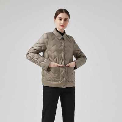 China ODM Waterproof Short Collar Windproof Jacket Women's Turn-Down Women's Cotton Padded Jacket for sale