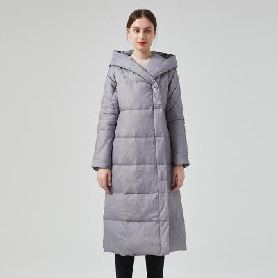 China OEM Breathable Best Selling Warm Casual Long Sleeve Hood Winter Duck Down Feather Coat For Women for sale