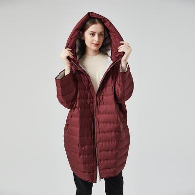 China Breathable Italian OEM ODM Korean Luxury Ladies Coat Long Down Coat Women's Duck Down Coat For Winter for sale