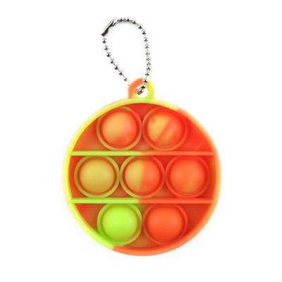 China 2021 European Mini Push Simple Dimple Fidget Bubble Toy Silicone Fidget Pop Toys Squeeze Wrap Bubble Stress Reliever Head Chain Toy for sale