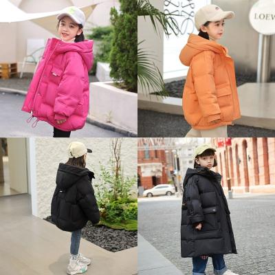 China Viable Girl and Boys Wholesale Wash Free Bright Leather Down Jacket Cotton Padded Warm Children's Winter Clothing Customization for sale