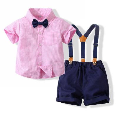 China Wholesale 100% Cotton Boy Suit Fashion Kids Color Contrast Gentleman Suit Performance Clothing Border for sale