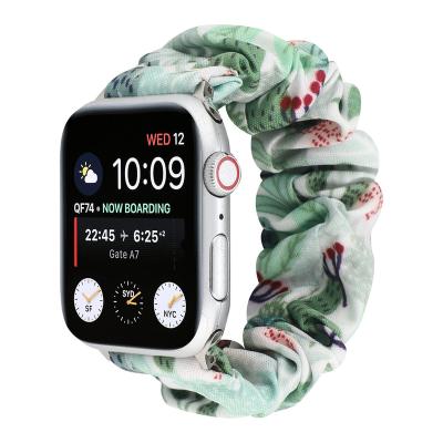 China Smart Fabric Fashion Women Luxury Girl Watch Strap Scrunchie Elastic Watch Bands 38mm 42mm For Apple Watch Series 7 6 5 4 3 2 1 41mm for sale