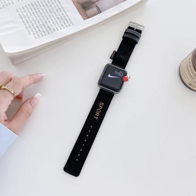 China Smart Watch Breathable 44mm Soft Elastic Nylon Sports Watch Band Strap 38mm Nylon Strap Fasten Bands For Apple Watch 45mm Series7 6 41mm for sale