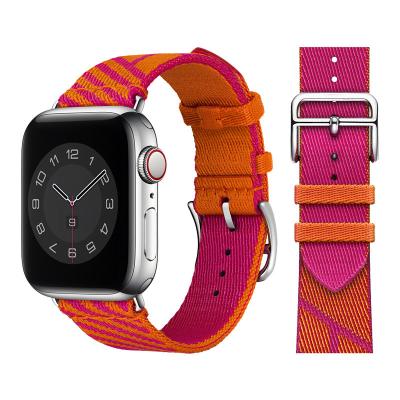 China Soft Elastic Nylon Cloth Loop Sports Watch Strap 42mm 44mm Woven Nylon Smart Watch Bands For Apple Watch Series 1 2 3 4 5 6 7 41mm 45mm for sale