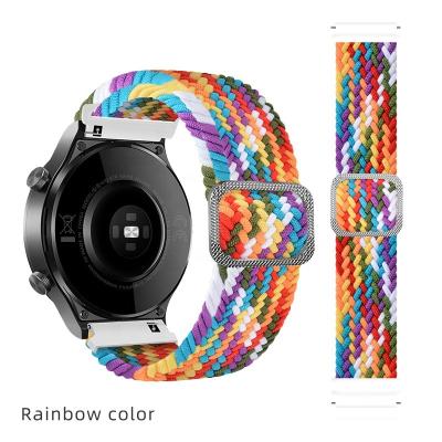 China Fashion Sport Nylon Wristband Smart Strap Bands For Samsung Galaxy 20mm Braided Solo Nylon Wristband Buckle Strap For Women Men for sale