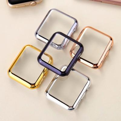 China Single PC Plating Protective Case For Apple Watch 38mm 40mm 42mm 44mm Replacement Protective Cover For iwatch Series 1 2 3 4 5 6 for sale