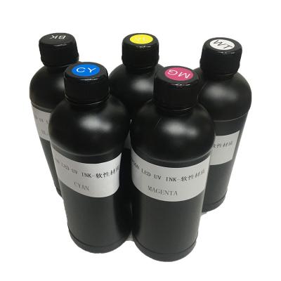 China Curable Flatbed Black White Cyan Yellow Magenta 5 Colors UV Light Ink Printing Ink UV Ink For DX5 for sale