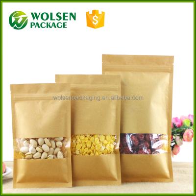 China China Recyclable Factory Direct Sale Kraft Paper Bag With Window, Food Packaging Kraft Paper Bag for sale