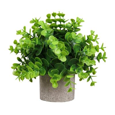 China Wholesale Artificial Office Potted Mini Indoor Decorations Artificial Plant Nordic Plants DS518 Touch Natural Eucalyptus Large Plants for sale