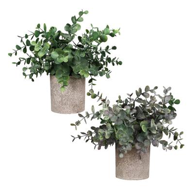 China Natural Touch Dusting Artificial Plant DS540 Large Eucalyptus Plant Wholesale Artificial Nordic Potted Plants Office Decorations for sale