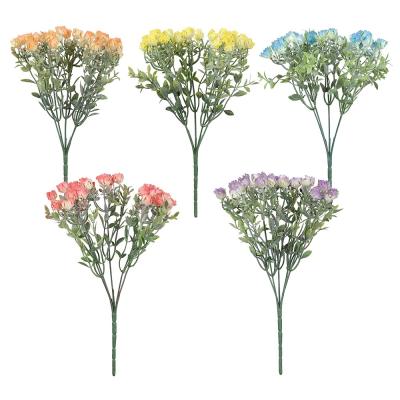 China High-end indoor soft touch decoration spray paint artificial flowers small tea buds natural wholesale artificial bouquet plants G6109 for sale