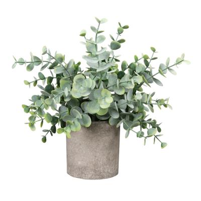 China Natural Touch Hanging Large Frost Eucalyptus Plant DS527 Mini Indoor Decorations Artificial Wholesale Potted Office Nordic Plants for sale