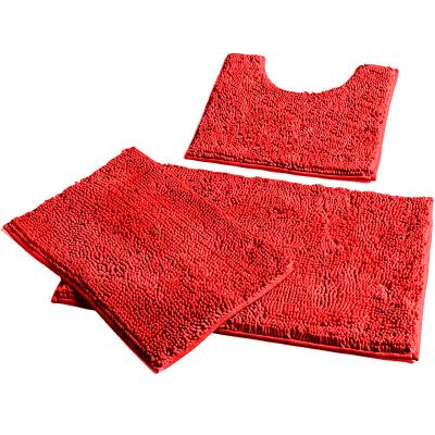 China Durable Luxury Microfiber Chenille Quick Dry 100% Polyester Anti Slip Bath Mat for sale