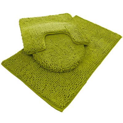 China Durable Custom Made Microfiber Absorbent Chenille Mat Bath Rug Set FMT Non-Slip Chenille Bath Mat for sale