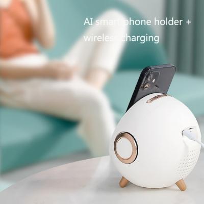 China Wholesale Smart Original BT 5.0 Mini Phone Function Speaker Voice Assistant Portable Wireless Charger Speaker With Makeup Mirror for sale