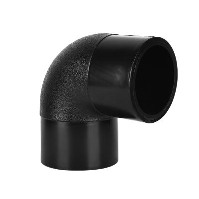 China Custom Logo OEM Quality 90 Degree Elbow Anti-Corrosion Black Industrial Elbow Butt Fusion Pipe Fittings for sale