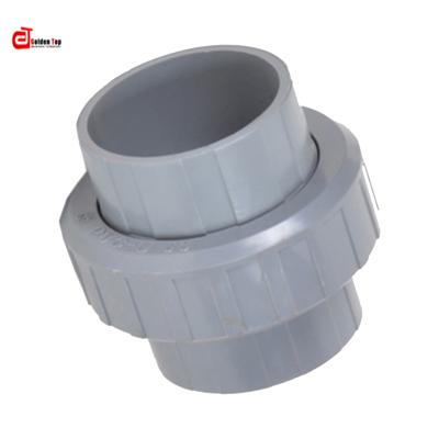 China Factory Direct Selling Price UPVC Pipe Fitting Union Connector Super Dark Gray Corrosion Resistant Threaded Joint for sale