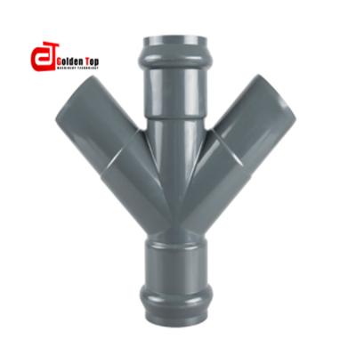 China Professional Manufacture High Quality PVC Pipe TU-PIPE PN10 4 Way Cross Side UPVC Tee Fit Equal for sale